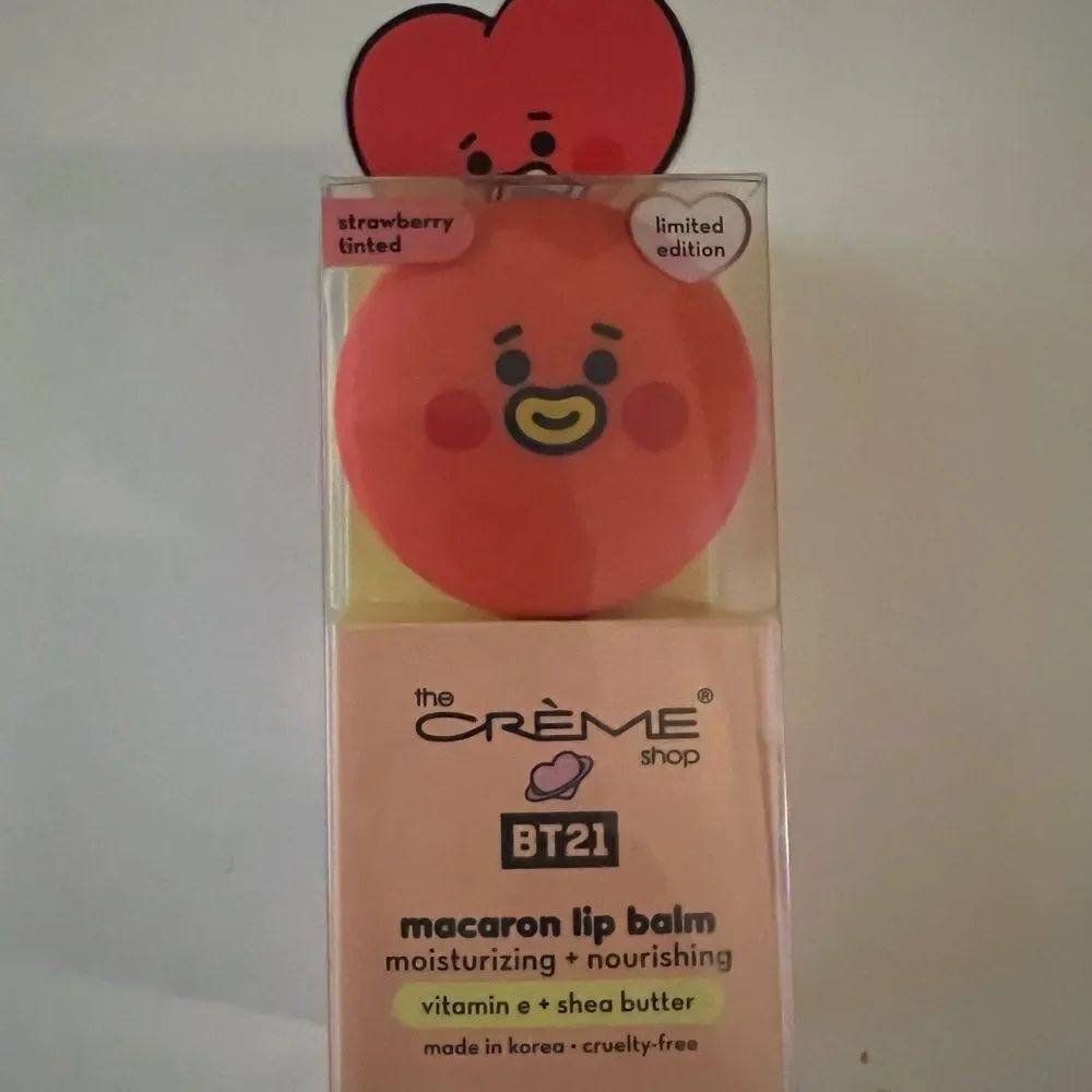 The Crème Shop BT21 Macaron Lip Balm - Strawberry Tinted Limited Edition